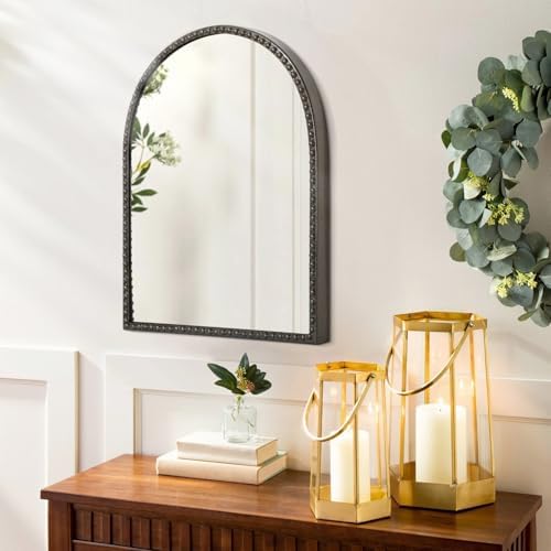 Arched Mirror for Wall, Retro Metal Beaded Frame Decorative Mirror for Vanity - Image 4