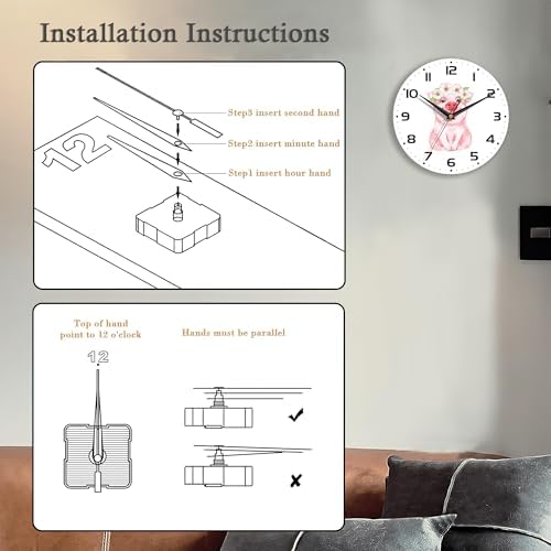 Wall Clock, 10 Inch Silent Non-Ticking Home Kitchen Decor, Battery Operated - Image 3