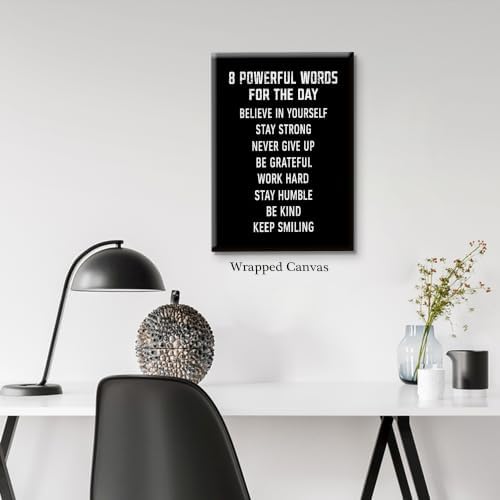 8 Powerful Words For The Day Motivational Canvas Wall Art, Positive Affirmation - Image 5