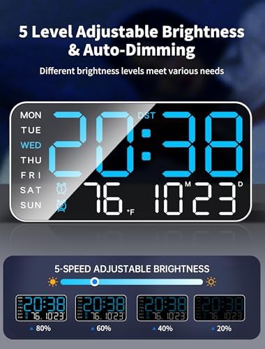 MASHI 8.4" Digital Clock, Desk Alarm Clock - Image 4