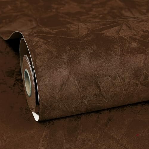 ReWallpaper Velvet Textured Peel and Stick Wallpaper 17.5inx23ft Warm Caramel by ReWallpaper