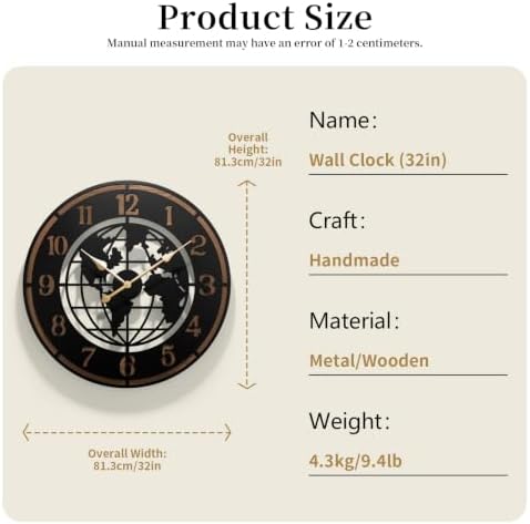 Large World Map Wall Clock - Image 7