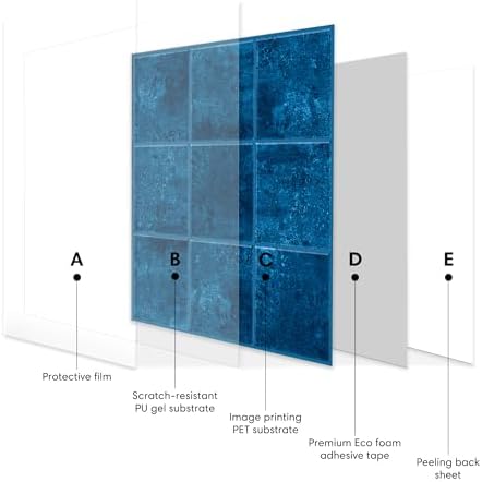 Select 5 Pack Peel and Stick Backsplash Square Tiles, 12x12 in - Image 5