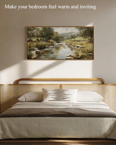 InSimSea Extra Large Framed Vintage Wall Art, River Rolling Hills - Image 2