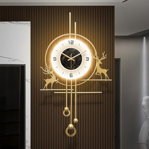 Large Gold Wall Clock for Living Room, Wall Clocks Decorative by HEBOIXHOMEDECOR
