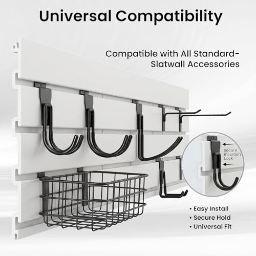 SMARTSTANDARD White Slatwall Panel Set, 4x8 FT PVC Panel - Image 5