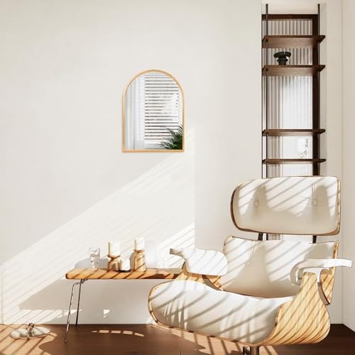 Wall Mirror Arched Bathroom Mirrors, Aluminum Alloy Frame Hanging Vanity Mirror - Image 4