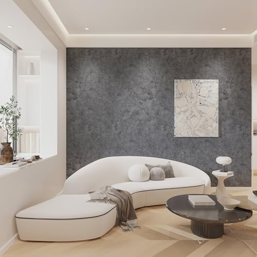3yecao Big Roll Wide Thick Grey Peel and Stick Concrete Cement Wallpaper - Image 6