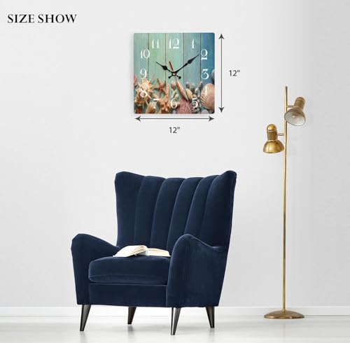 ArtSocket Wall Clock Silent, 12 Inch Coastal Beach - Image 3