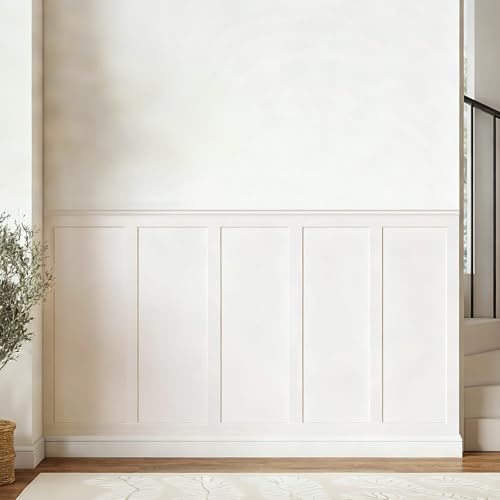 Board and Batten Wall Panel Kit, Paintable Wainscoting Panels Easy Install by SAFERRYHOME