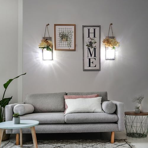 Mason Jar Sconces Wall Decor Set of 2, Rustic Wall Art, Wall Hangings - Image 5