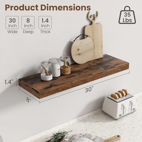 30 Inch Floating shelves for Wall, 8 Inch Deep, Invisible Brackets - Image 3