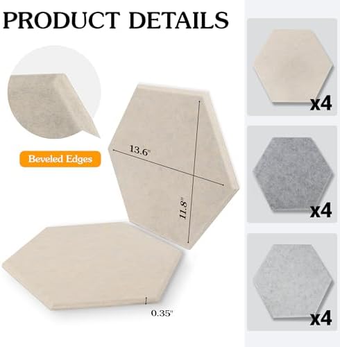 Acoustic Panels, Magrowill 12-Pack Sound Proof Wall Panels 14 X 12 X 0.4 Inches - Image 5