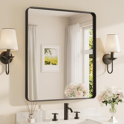 TETOTE Black Framed Mirrors for Bathroom, 30 x 36 Inch Modern Decorative Wall by TETOTE