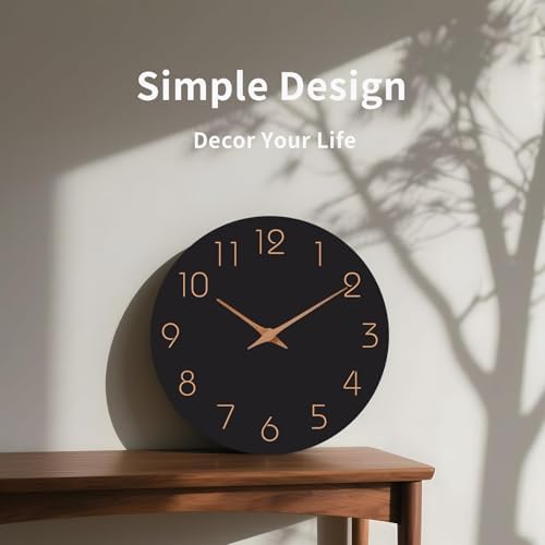 Mosewa 12" Wall Clock Battery Operated Silent Non-Ticking Modern Simple - Image 5