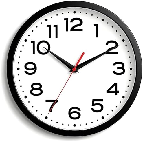 Roymnie 8 Inch Small Wall Clock, Battery Operated Silent Non Ticking Black by Unknown