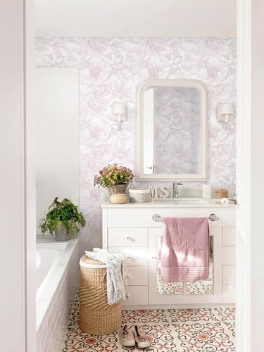 Dimoon 362.2"x17.3" Peel and Stick Wallpaper Floral Contact Paper Boho White - Image 2