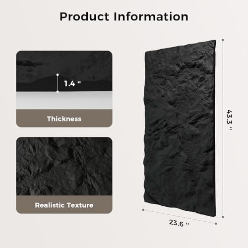 Faux Stone Wall Panel 43.3''x23.6'', Mountain Rock Design - Image 2