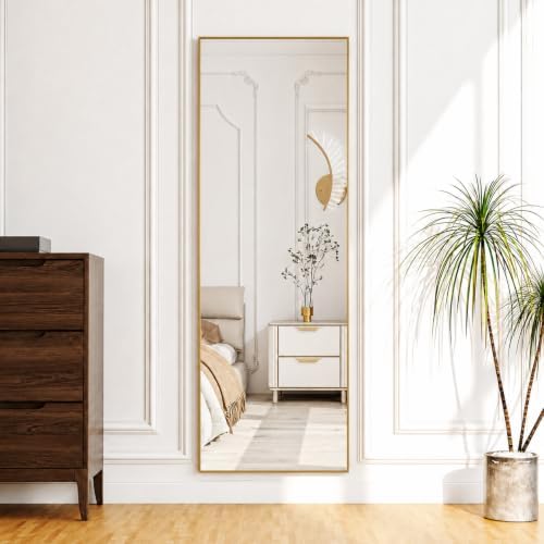 Simple Deluxe 64"x21" Full Length Mirror –Gold Aluminum Alloy Floor Mirror - Image 6