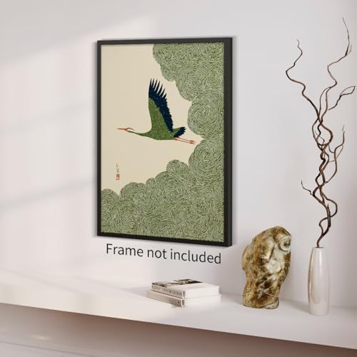 Japanese Flying Wall Art Nature Bird Pictures Aesthetics Posters Minimalist - Image 4