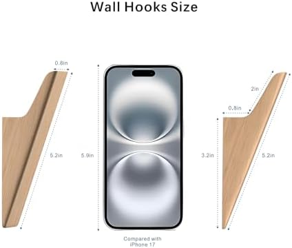 Natural Wood Wall Hooks - Image 3