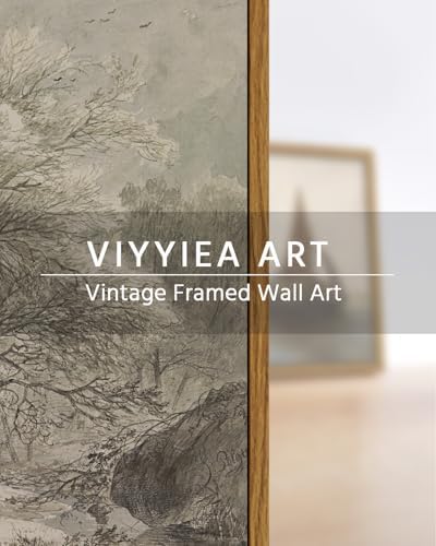 VIYYIEA Large Vintage Landscape Canvas Wall Art, 24x36 Inch, Framed Natural - Image 7