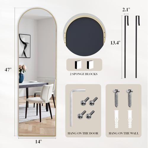 DUMOS Arched Full Length Mirror Over the Door - Image 2