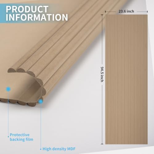 Art3d Roll-Flat Beaded Wood Slat Wall Panel, 94.5 x 23.6 in - Image 6