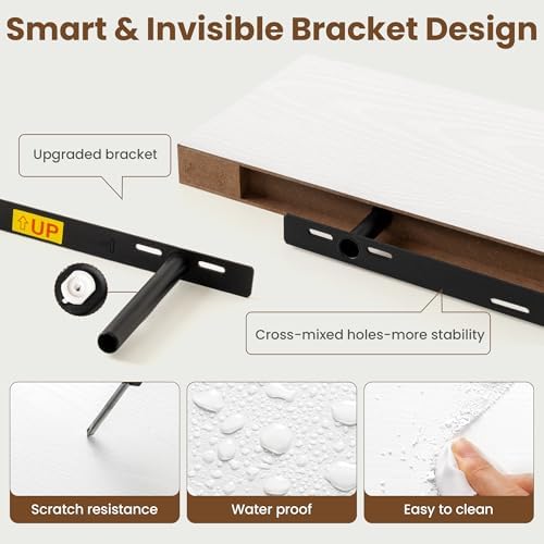 40 Inch Floating shelves for Wall, 8 Inch Deep, Invisible Brackets - Image 5