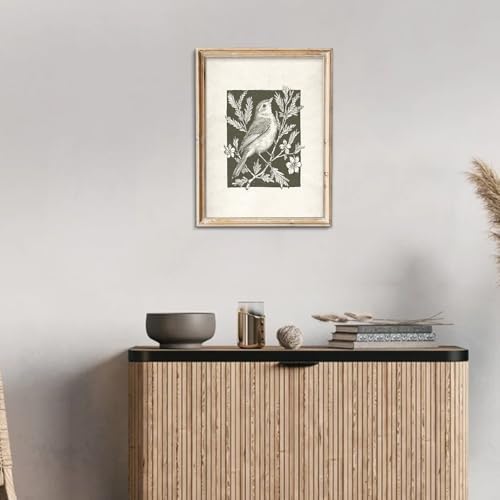 uniro Wall Art Canvas Print Vintage Bird Wall Art Canvas Sparrow Farmhouse - Image 6