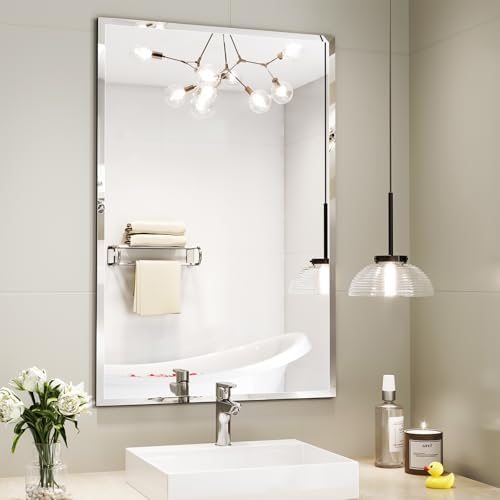 Bathroom Mirrors for Wall Beveled, Wall Mount Mirror for Bedroom Entryway by Mestikits