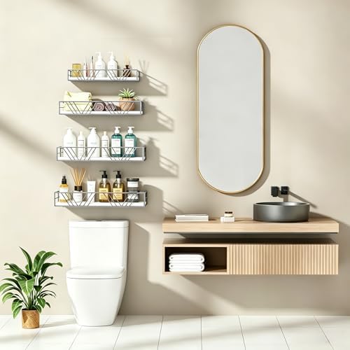 Amaoot Floating Shelves for Wall Set of 4, Wall Shelf Wood Floating Shelf - Image 4