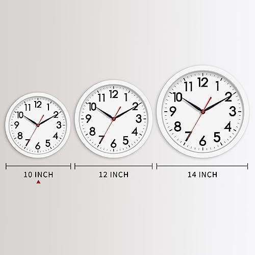 AKCISOT 10 Inch Wall Clock, Silent Battery Operated Analog Clock - Image 2