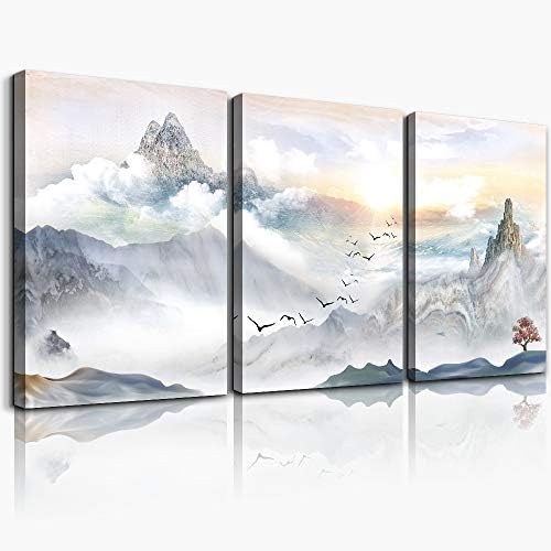 Mountain Landscape Abstract Painting Canvas Wall Art by TTHYUEWS