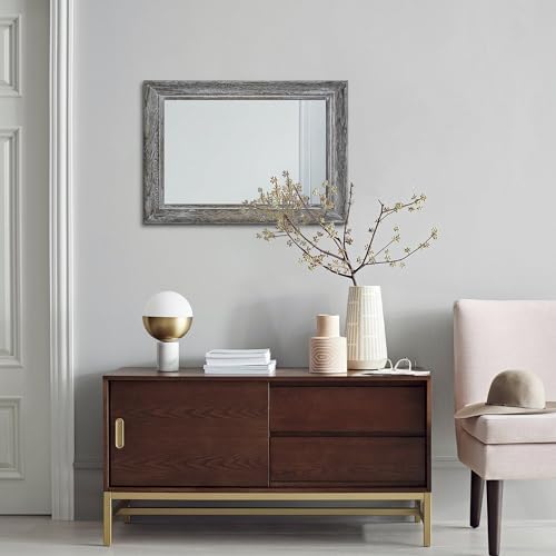 Wooden Mirror with Rectangle Framed Rustic Hanging Mirrors - Image 3