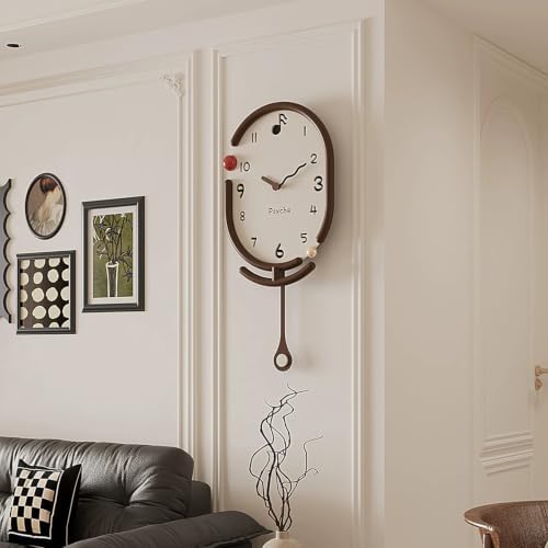 Modern Pendulum Wall Clock, Decorative Resin Frame Clock by PSYCHEGOD