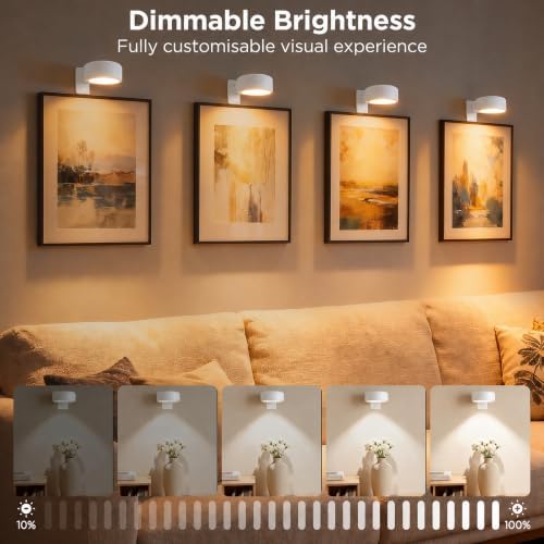 4-Pack Picture Lights for Wall, Rechargeable Wireless Poster Lights - Image 3