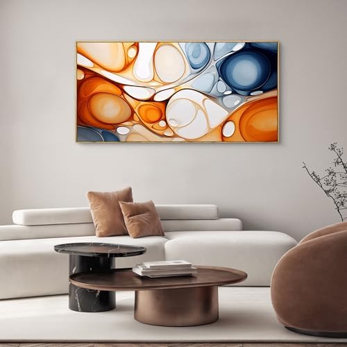 KLAKLA Orange and Blue Abstract Wall Art by KLAKLA