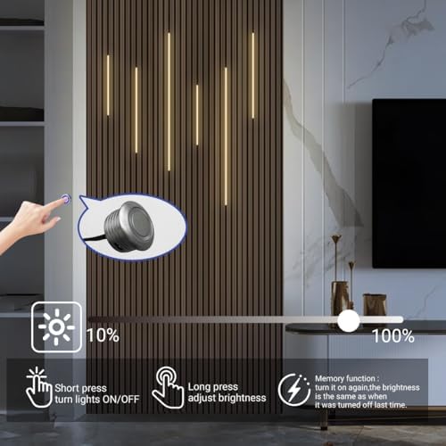 HAMRVL Black LED Recessed Lighting Wall Panel Lights, 3000k Self-Adhesive LED - Image 3