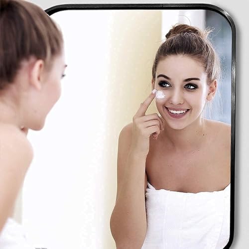 26x38 Inch Black Wall Mirror for Bathroom, Brushed Metal Framed Mirror - Image 3