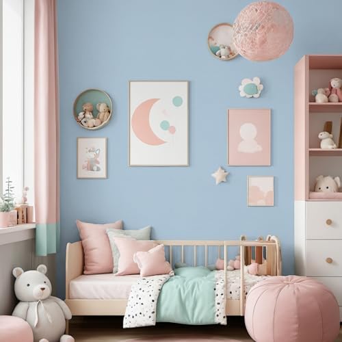 Blue Peel and Stick Wallpaper Self-Adhesive Contact Paper Tear Resistant - Image 3