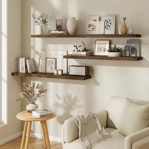 Fun Memories 48 Inch Floating Shelves, 9.3 Inch Deep Wall Shelves - Image 2