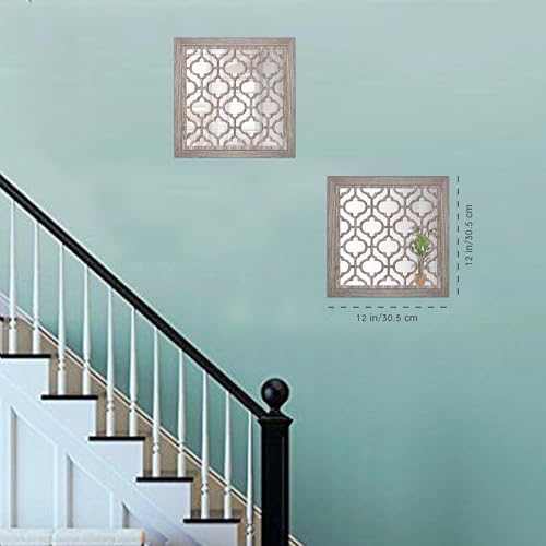 Yudarte 2pcs Set Square Moroccan Cutout Wall Mirror Decor - Image 3
