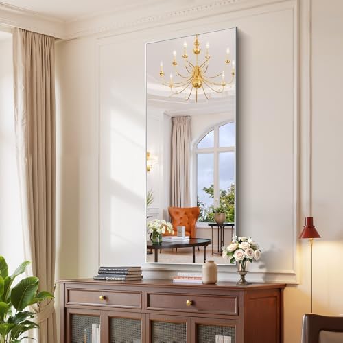 YIROMAN Bathroom Mirror 24"x60", Brushed Silver Bathroom Mirror - Image 6