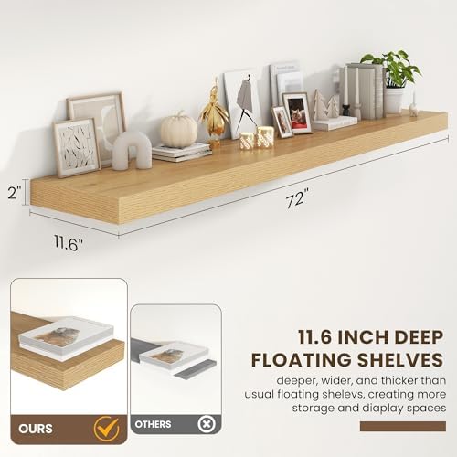 FLYJOE 72 Inch Floating Shelves - Image 3
