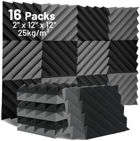 Focusound 16 Pack Sound Proof Foam Panels by Focusound