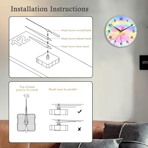Wall Clock, 10 Inch Silent Non-Ticking Home Kitchen Decor, Battery Operated - Image 3