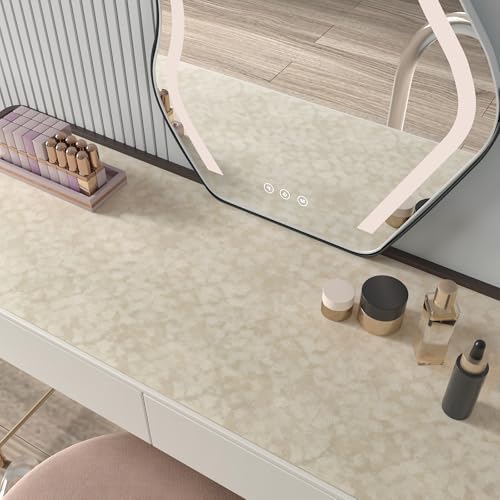 CHIHUT Beige Self Adhesive Flock Contact Paper Shelf Liner Roll - Image 2