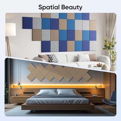 Square Acoustic Panels, 12 Pack Self-Adhesive Sound Panels - Image 5