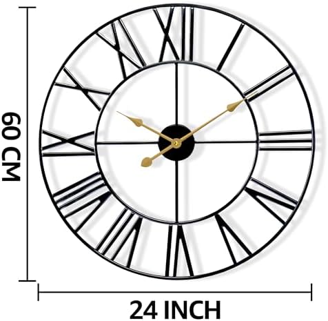 Sorbus Big Wall Clock, Roman Numeral Decor, Battery Operated - Image 2